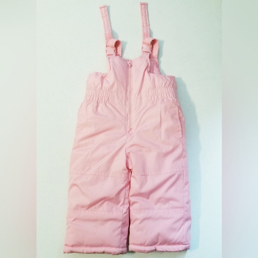 Carter's Little Girls Blush Pink Snow Bib Lined Ski Winter Pants Size 18M